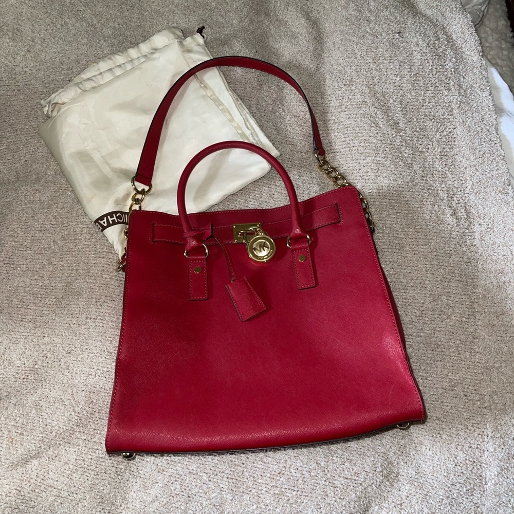 Michael Kors Saffiano Tote in Chili